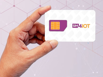 Hand mit 10 Euro und SIM-Karte von SIM4IOT